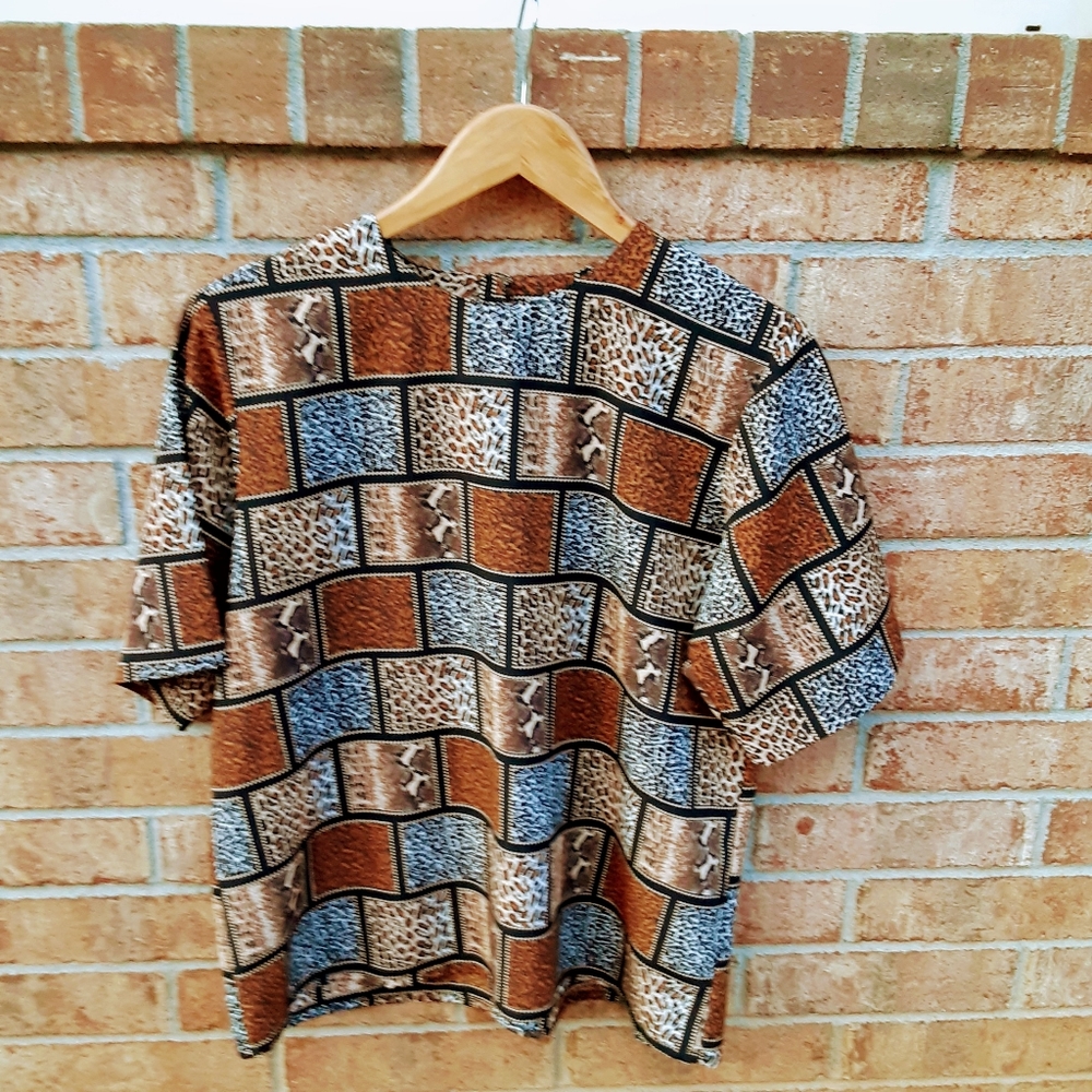 Vintage Multi Animal Print Blouse